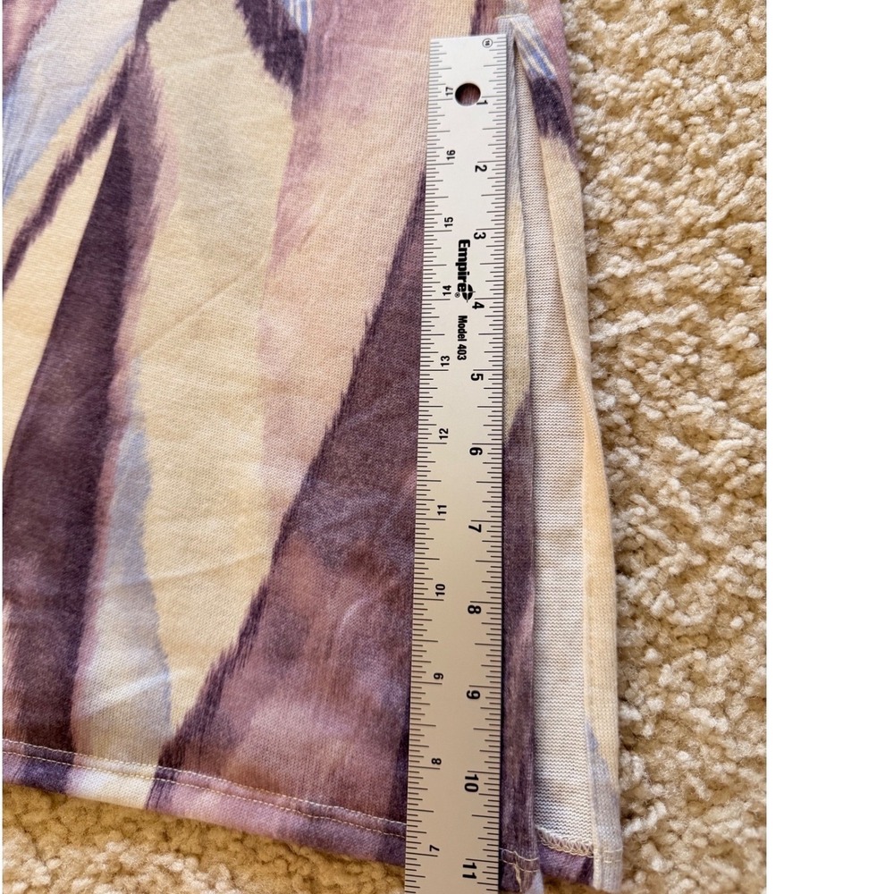 NWT Chico's Women's Abstract Print Tunic Top Purple Blue 3/4 Sleeve Size 0 - Picture 13 of 15
